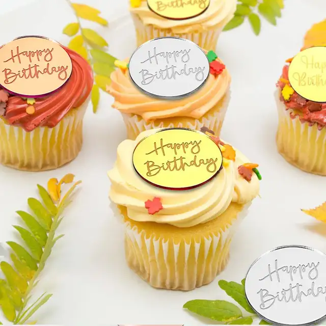 Happy Birthday Cupcake Disc (GOLD)